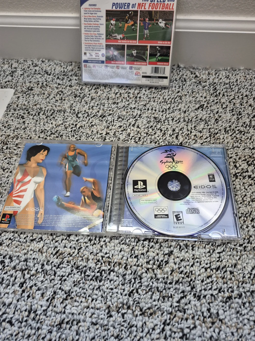 Sony PlayStation Blue and White Game Cases (Madden 2000 & Sydney 2000)